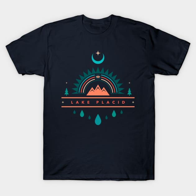 lake placid boho rainbow moon T-Shirt by LeapDaze